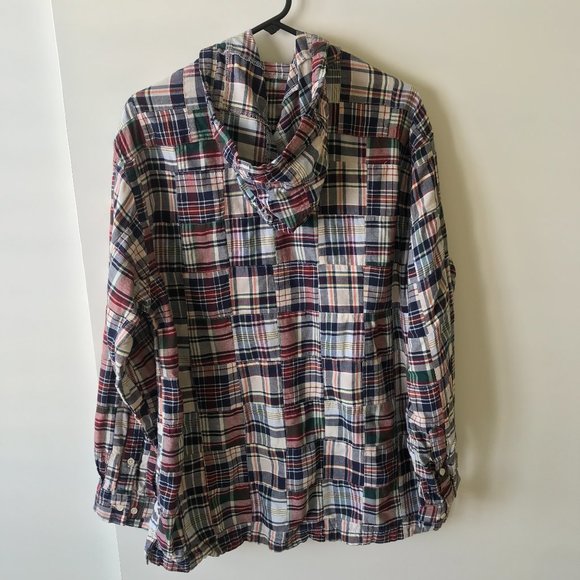 Tommy Hilfiger Plaid Hooded Long Sleeve Shirt M - Picture 3 of 6